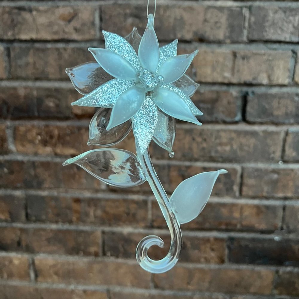 Blowen Glass Poinsettia Christmas Ornament 6” - Picture 3 of 10